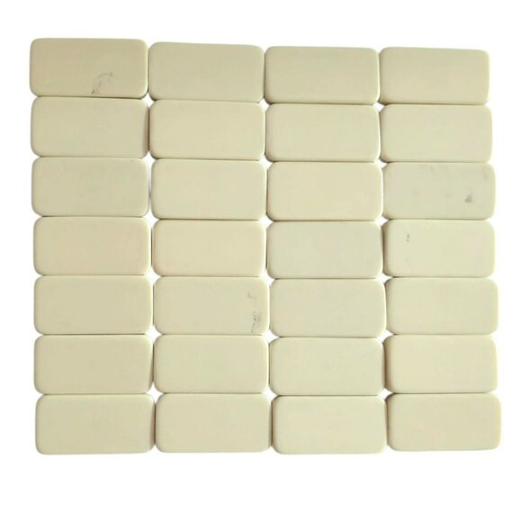 Vintage Domino Set Leatherette Case 28 Heavy Tiles Brass Spinner Travel Game - Picture 5 of 9